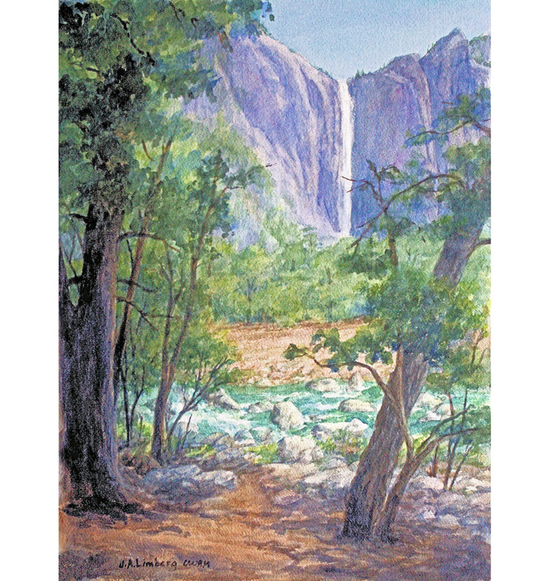 Limberg-Bridal-Veil-Falls-from-Yosemite-Valley-(wr)