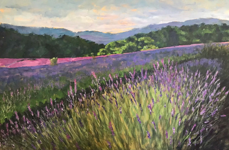 A David Gates acrylic, Tuscan Harvest, Lavender Color